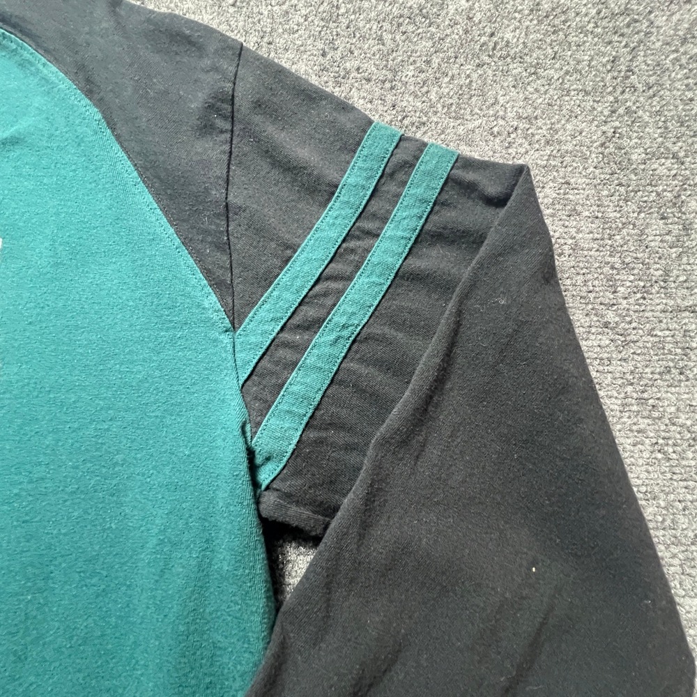 NFL Team Apparel Philadelphia Eagles Raglan Long Sleeve Shirt Green Black Mens L - Picture 3 of 8